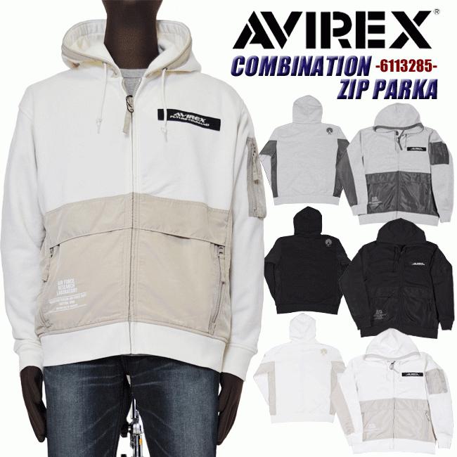 Avirex アビレックス アヴィレックス コンビネーションジップパーカー メンズ 長袖フルジップパーカー 裏毛 Avirex 正規販売店 送料無料 ジーンズ専門店basis 通販 Yahoo ショッピング