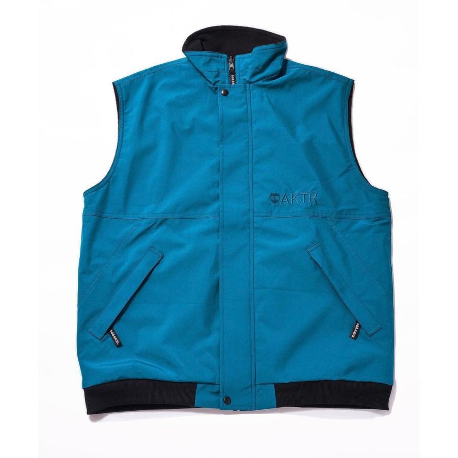 68xAKTR REV FLEECE VEST JACKET BLxBK 223-106010 アクター ウェア