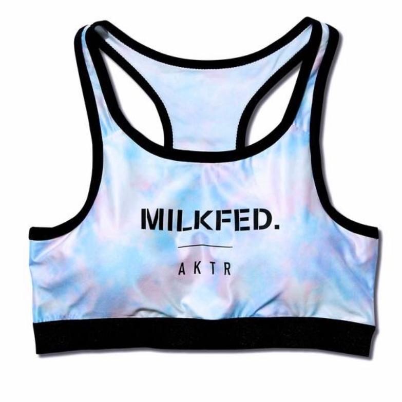 AKTR xMILKFED. TIEDYE SPORTS BRA L-BLUExRED : BASKETBALLBUG