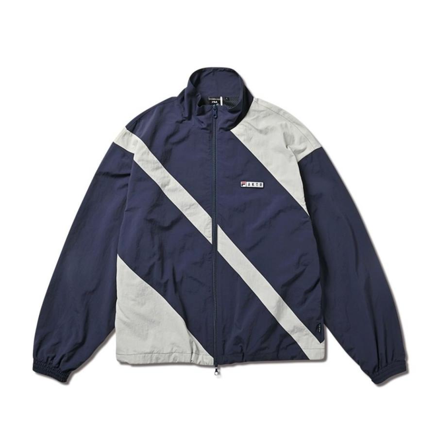 AKTR xFILA DIAGONAL CUTTING JACKET NAVY アクター フィラ ウェア  