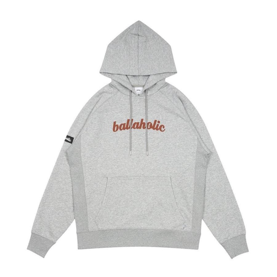 Ballaholic Logo Printed Sweat Hoodie (gray/brown red) ボーラホリック ウェア