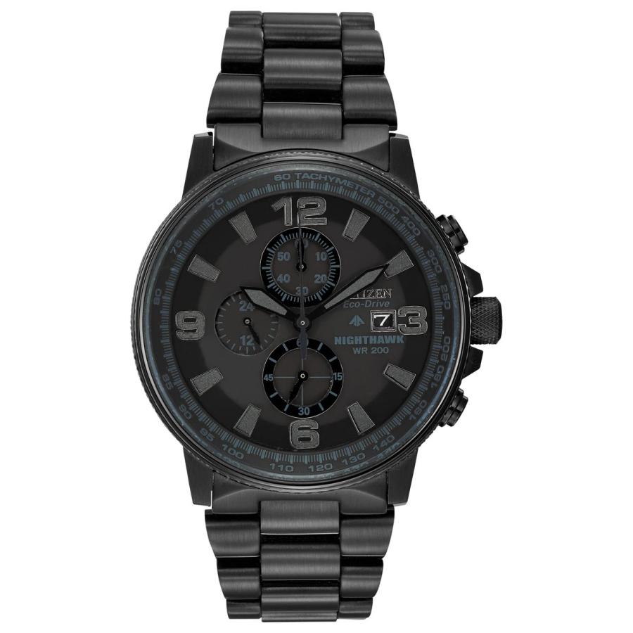 Citizen Nighthawk Chronograph 腕時計 エコドライブ ブラック文字盤 メンズ ブラックIPステンレス CA0295-58E | 