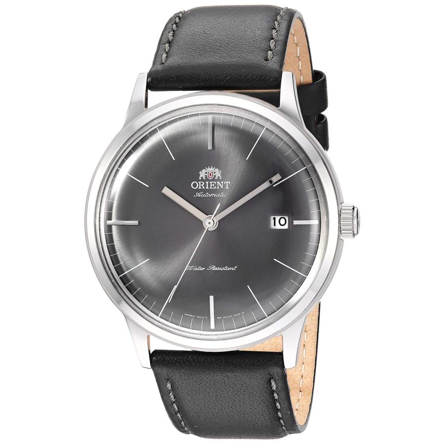 Orient 2nd Gen. Bambino Ver. 3 腕時計 グレー文字盤 自動巻 メンズ ブラックレザーベルト TAC0000CA0 | 