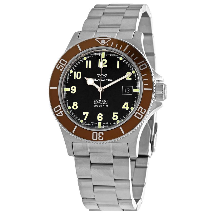 Glycine Combat Sub 42 腕時計 ブラック文字盤 自動巻 ステンレス メンズ GL0171 | 