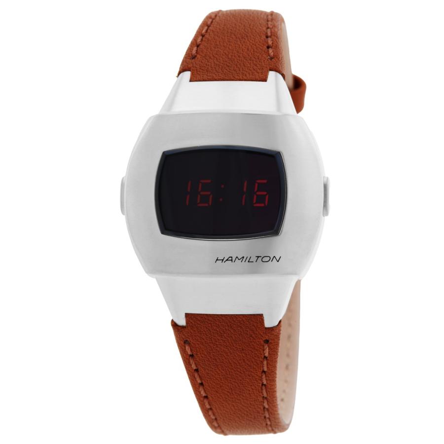 Hamilton American Classic 腕時計 デジタル ブラック文字盤 シルバーケース レザーバンド H52304530 | 