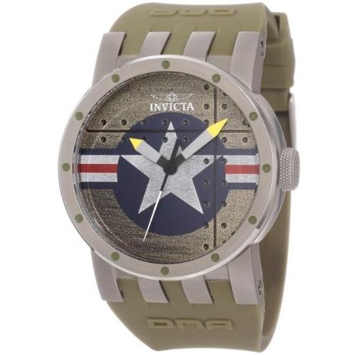 Invicta DNA 腕時計 グリーン文字盤 クオーツ メンズ オリーブグリーンシリコンストラップ 11648 | 