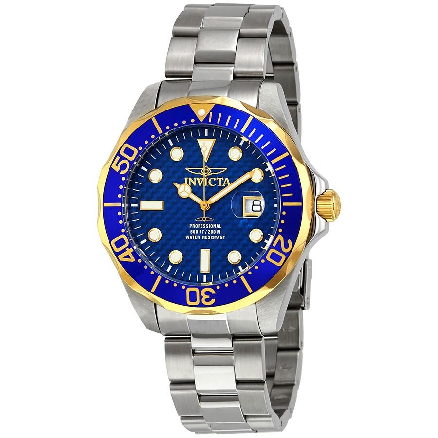 Invicta Pro Diver 腕時計 ブルーカーボン文字盤 ステンレス クオーツ メンズ 12566 | 