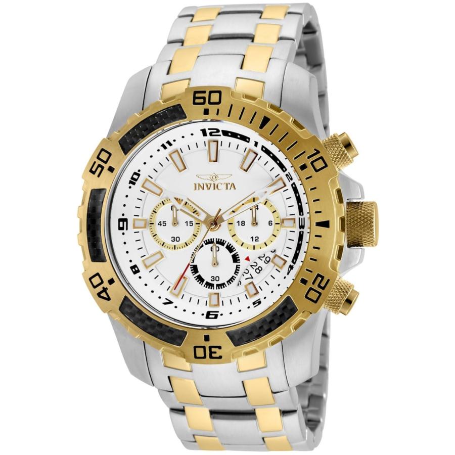 Invicta Pro Diver 腕時計 メンズ 24859 シルバー文字盤 クロノグラフ クオーツ ツートーン | 