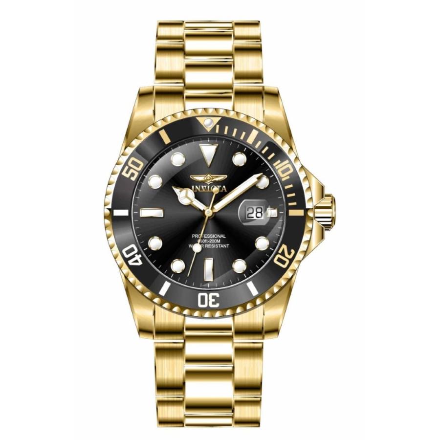 Invicta Pro Diver 腕時計 ブラックダイヤル イエローゴールド メンズ クオーツ 33271 |  | 01
