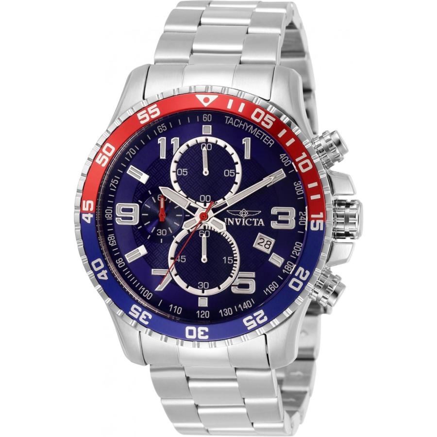 Invicta Specialty 腕時計 メンズ クオーツ 45mm シルバー/ブルー クロノグラフ 34030 | 