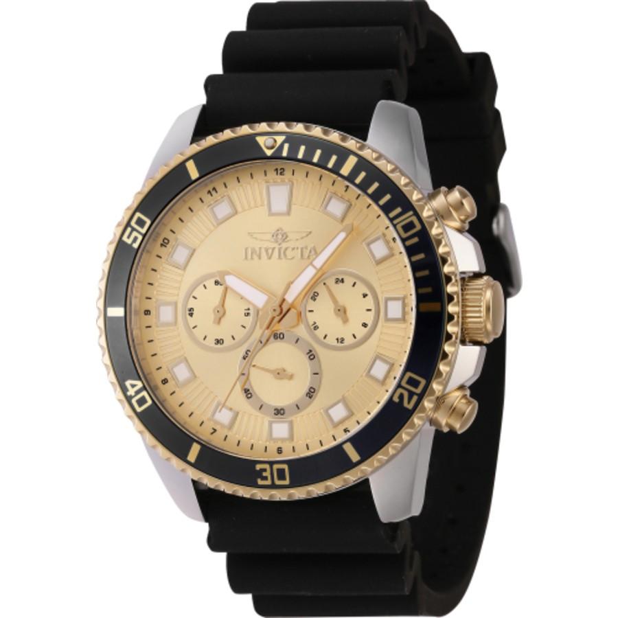 Invicta Pro Diver 腕時計 クロノグラフ GMT クォーツ ゴールド文字盤 メンズ 46128 | 