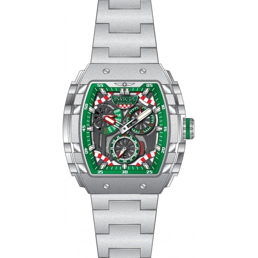 Invicta Racing ガンメタル グリーン グレー文字盤 腕時計 メンズ クオーツ トノー型 ステンレス 49219 | 