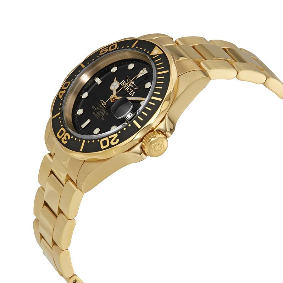 Invicta Mako Swiss Pro 腕時計 ブラック文字盤 イエローゴールド ステンレス クオーツ メンズ 9311 |  | 01