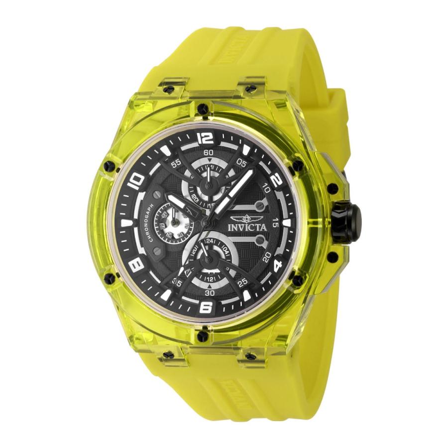 Invicta Invicta Racing 腕時計 46mm ブラック文字盤 イエロー ケース・バンド クオーツ メンズ 48811 | 