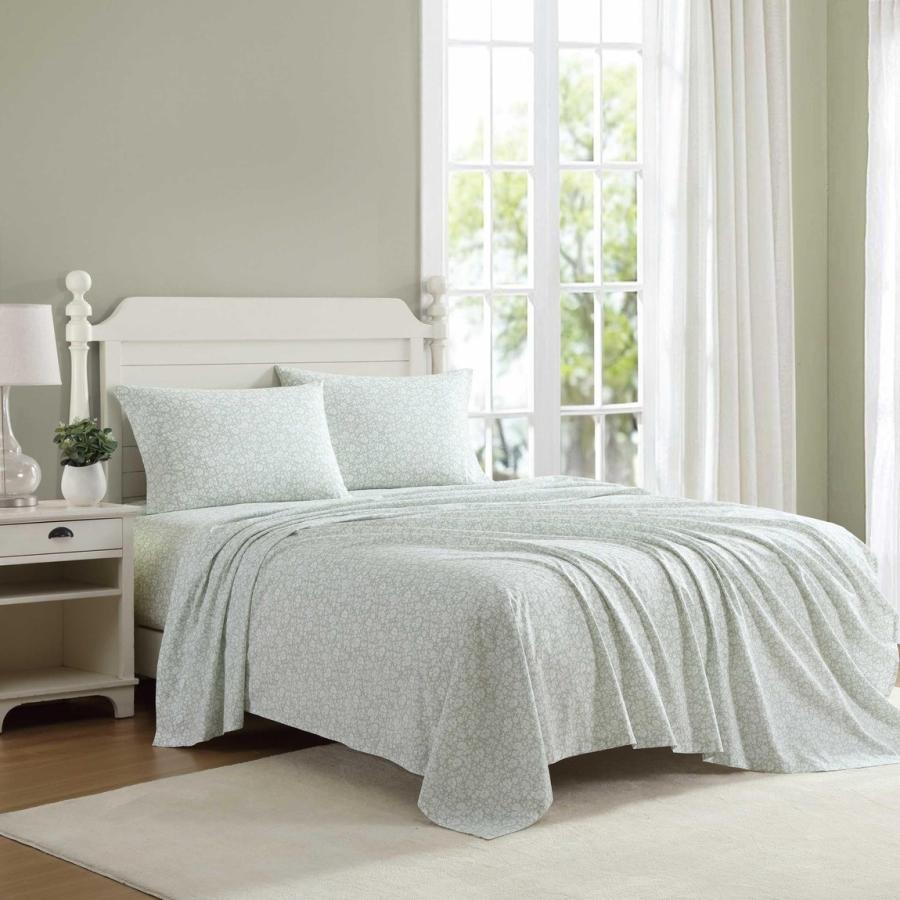 Laura Ashley ベッドシーツセット コットンパーケール 花柄 グリーン |  | 01