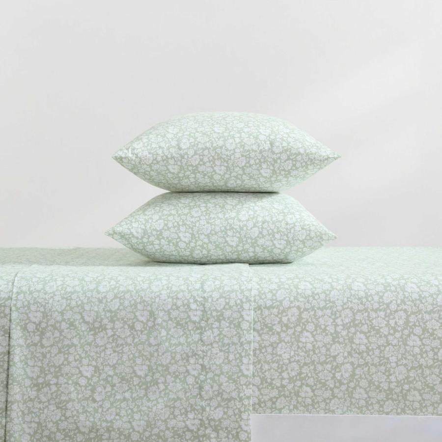 Laura Ashley ベッドシーツセット コットンパーケール 花柄 グリーン |  | 02