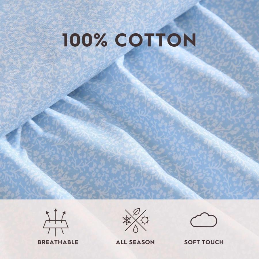 Laura Ashley ベッドシーツセット コットンパーケール Maeve Blue ブルー系 寝具 |  | 04