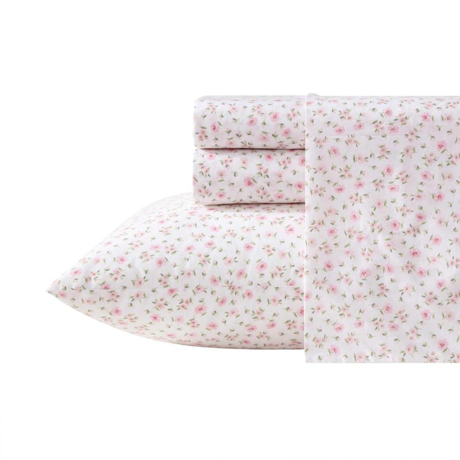 Laura Ashley ベッドシーツセット コットン100% パーケール織 花柄 ピンク |  | 01