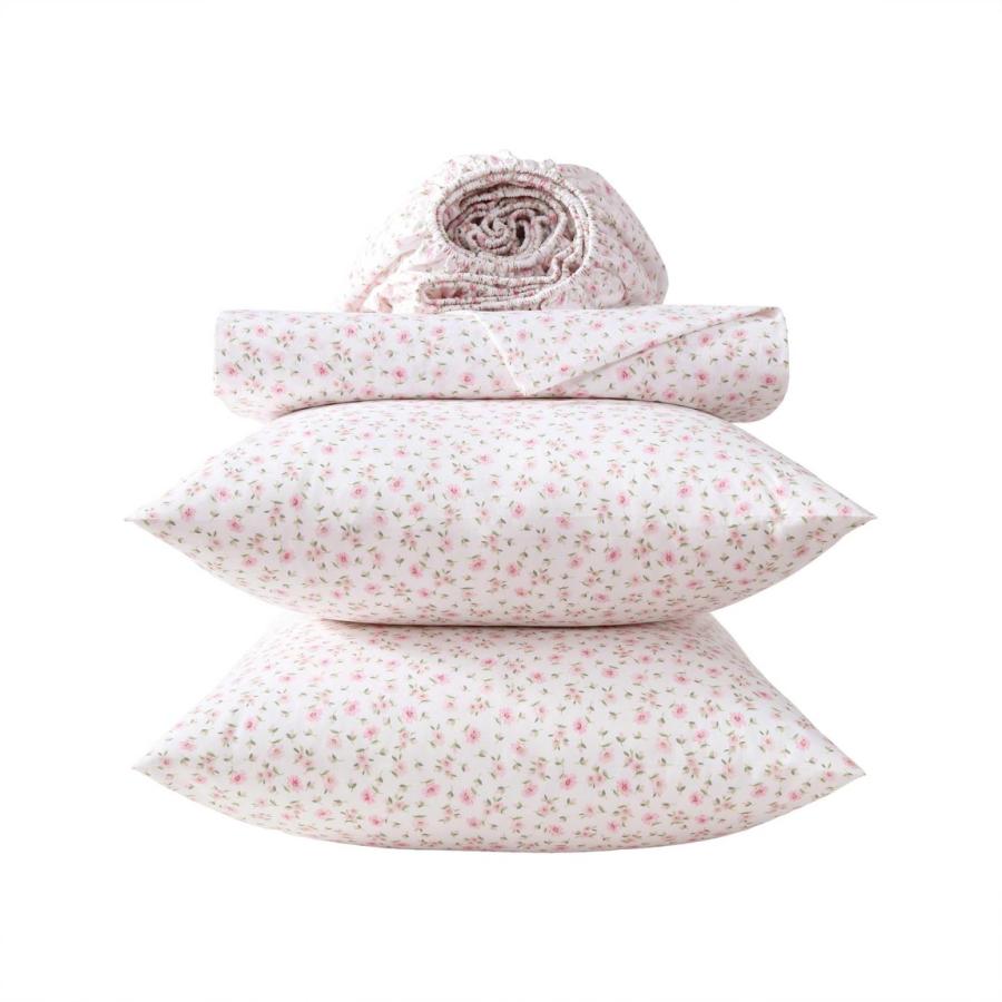 Laura Ashley ベッドシーツセット コットン100% パーケール織 花柄 ピンク |  | 06