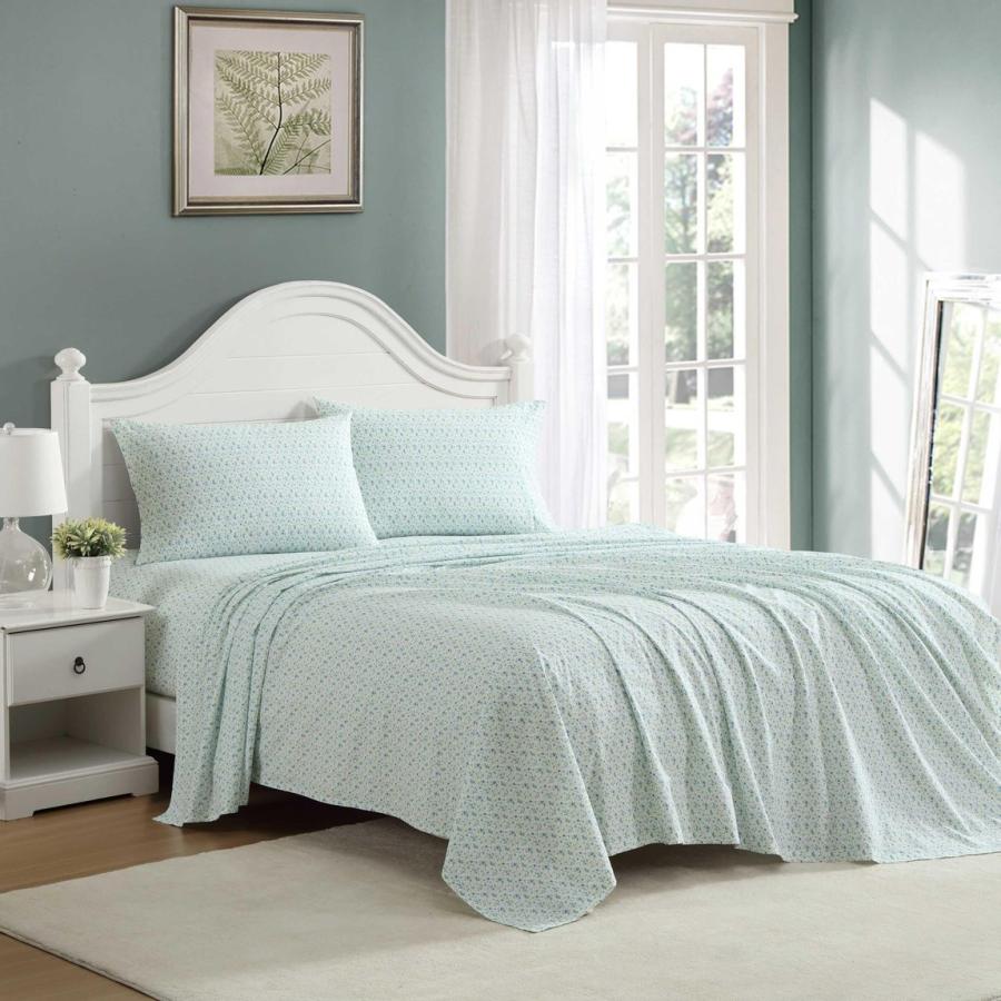 Laura Ashley シーツセット ブルー 小花柄 コットン パーケール 4点セット 布団カバー ベッドリネン |  | 01