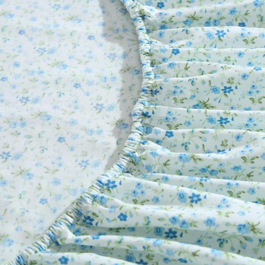 Laura Ashley シーツセット ブルー 小花柄 コットン パーケール 4点セット 布団カバー ベッドリネン |  | 05