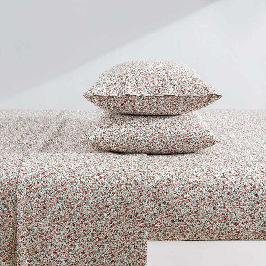 Laura Ashley ベッドシーツセット コットンパーケール Emogene Burnt Orange 花柄 寝具 |  | 02