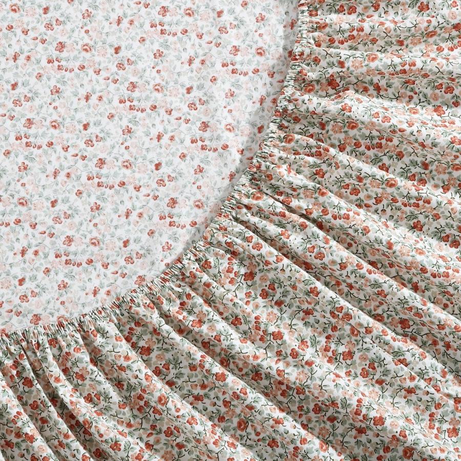 Laura Ashley ベッドシーツセット コットンパーケール Emogene Burnt Orange 花柄 寝具 |  | 03