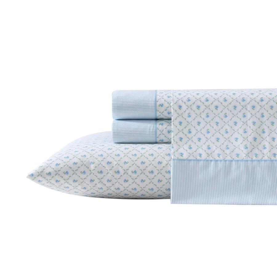 Laura Ashley シーツセット コットン パーケール地 花柄 ブルー 寝具カバー 布団カバー | 