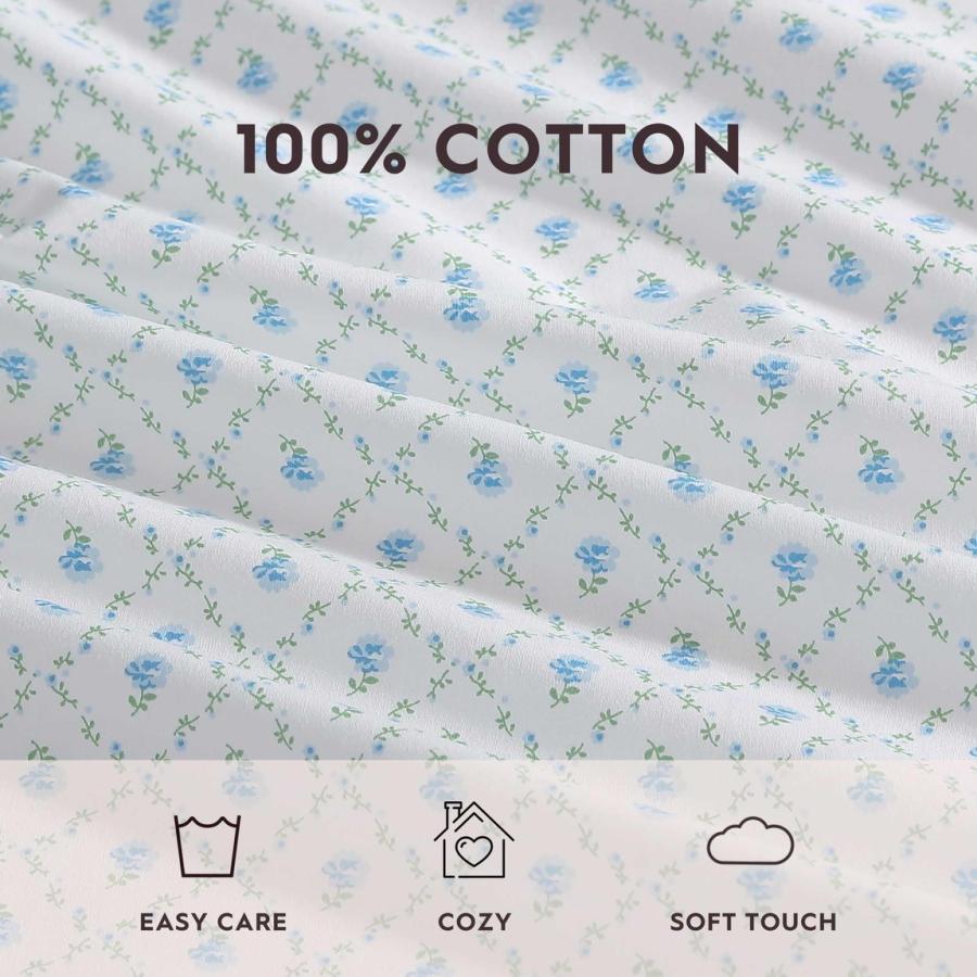 Laura Ashley シーツセット コットン パーケール地 花柄 ブルー 寝具カバー 布団カバー |  | 05