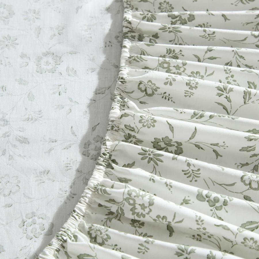 Laura Ashley ベッドシーツセット コットン パーケール 花柄 ミランダグリーン 4点セット |  | 03