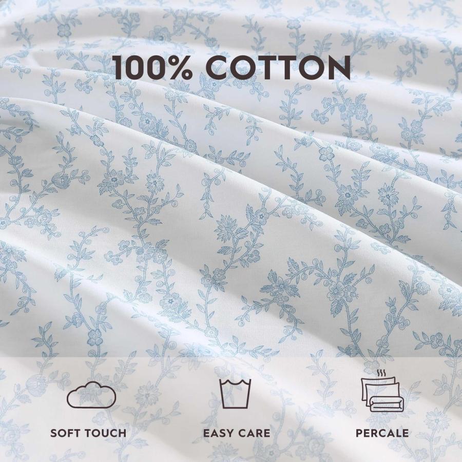 ローラアシュレイ シーツセット ビクトリアブルー 花柄 コットン100% パーカル織り 4点セット 寝具 シーツ 枕カバー フリル |  | 03