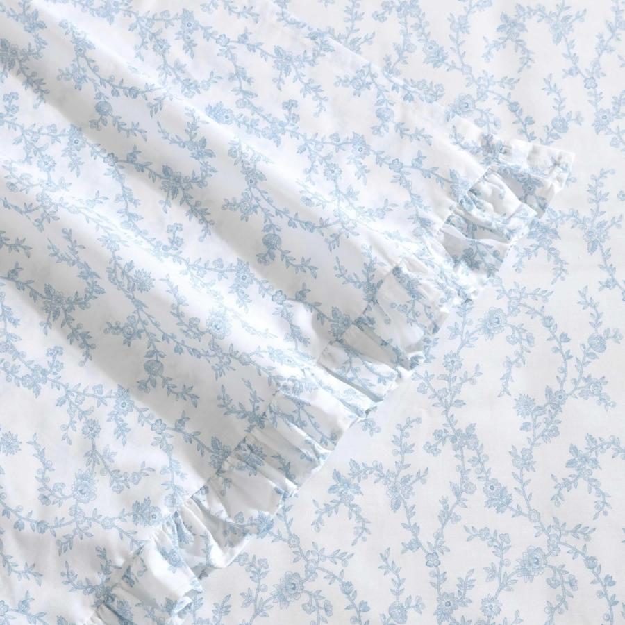 ローラアシュレイ シーツセット ビクトリアブルー 花柄 コットン100% パーカル織り 4点セット 寝具 シーツ 枕カバー フリル |  | 06