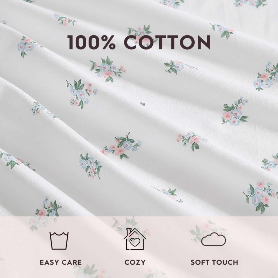 Laura Ashley ベッドシーツセット コットンパーケール 花柄 Harperette Blue |  | 05