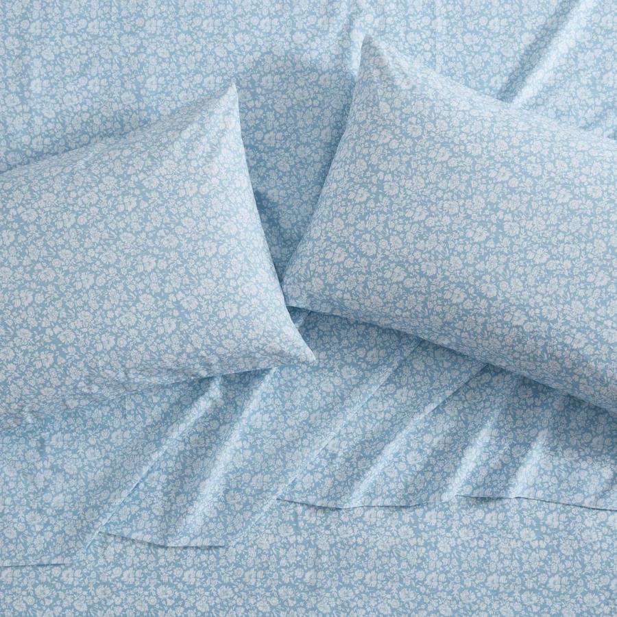 Laura Ashley 寝具セット 綿100% パーケール織り 花柄 ブルー フラワー ベッドシーツ 枕カバー |  | 02