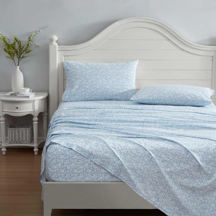 Laura Ashley 寝具セット 綿100% パーケール織り 花柄 ブルー フラワー ベッドシーツ 枕カバー |  | 03
