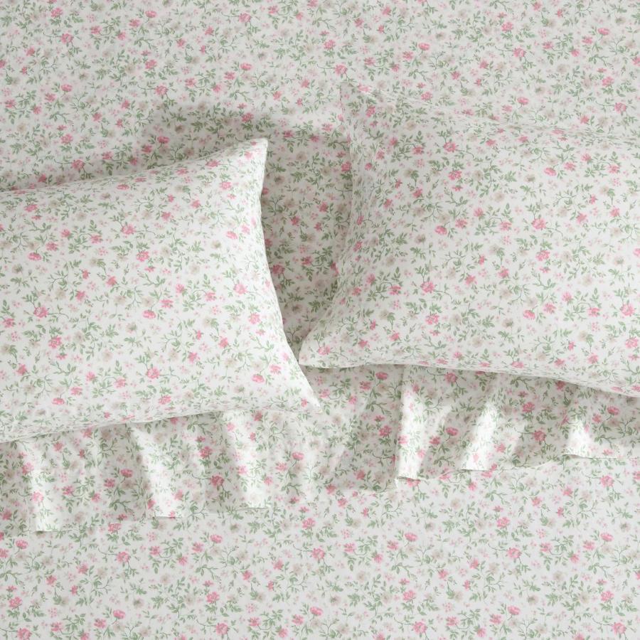 Laura Ashley ベッドシーツ4点セット フラットシーツ ボックスシーツ 枕カバー2枚 花柄 Bonnie Pink |  | 01