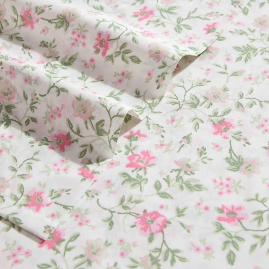 Laura Ashley ベッドシーツ4点セット フラットシーツ ボックスシーツ 枕カバー2枚 花柄 Bonnie Pink |  | 02