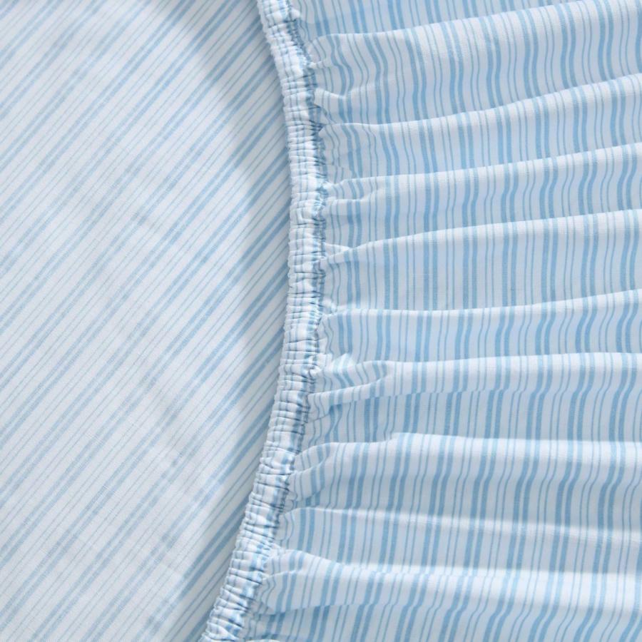 Laura Ashley ベッドシーツセット コットンパーケール ブルー ストライプ 寝具カバー |  | 03