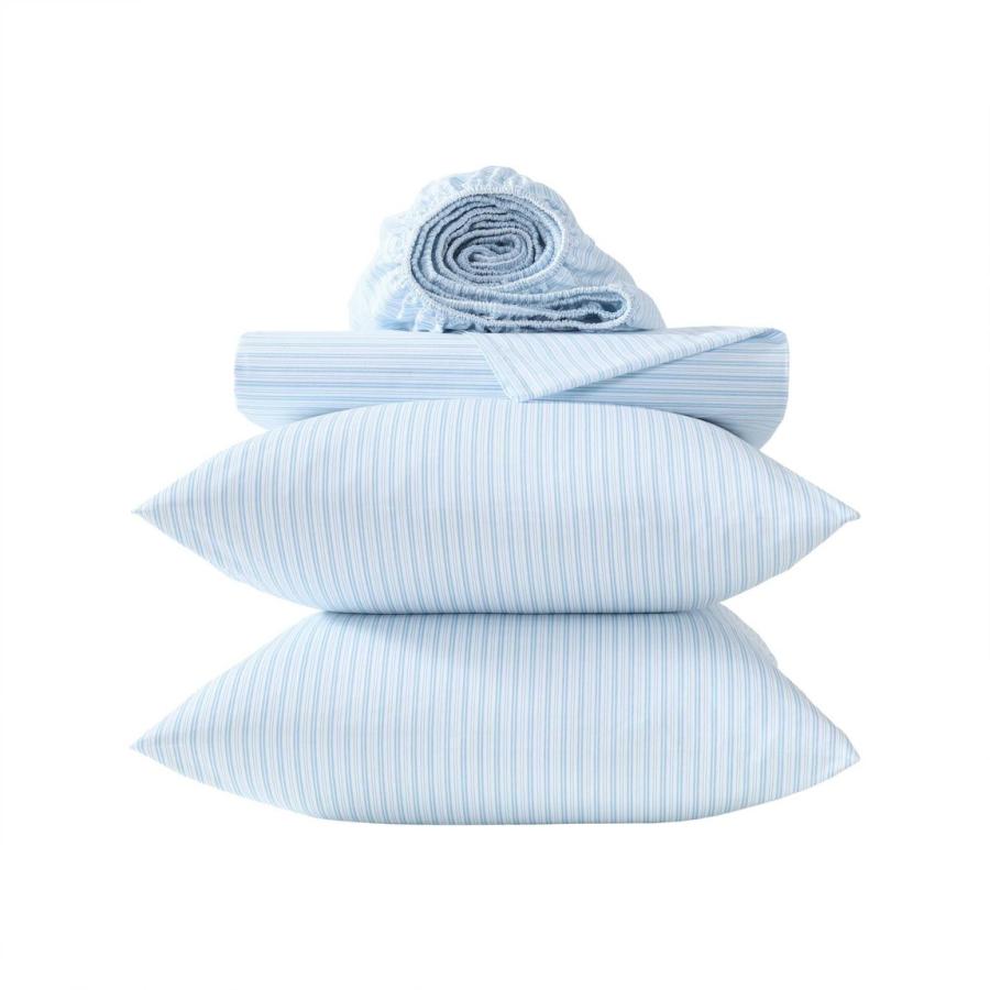 Laura Ashley ベッドシーツセット コットンパーケール ブルー ストライプ 寝具カバー |  | 05