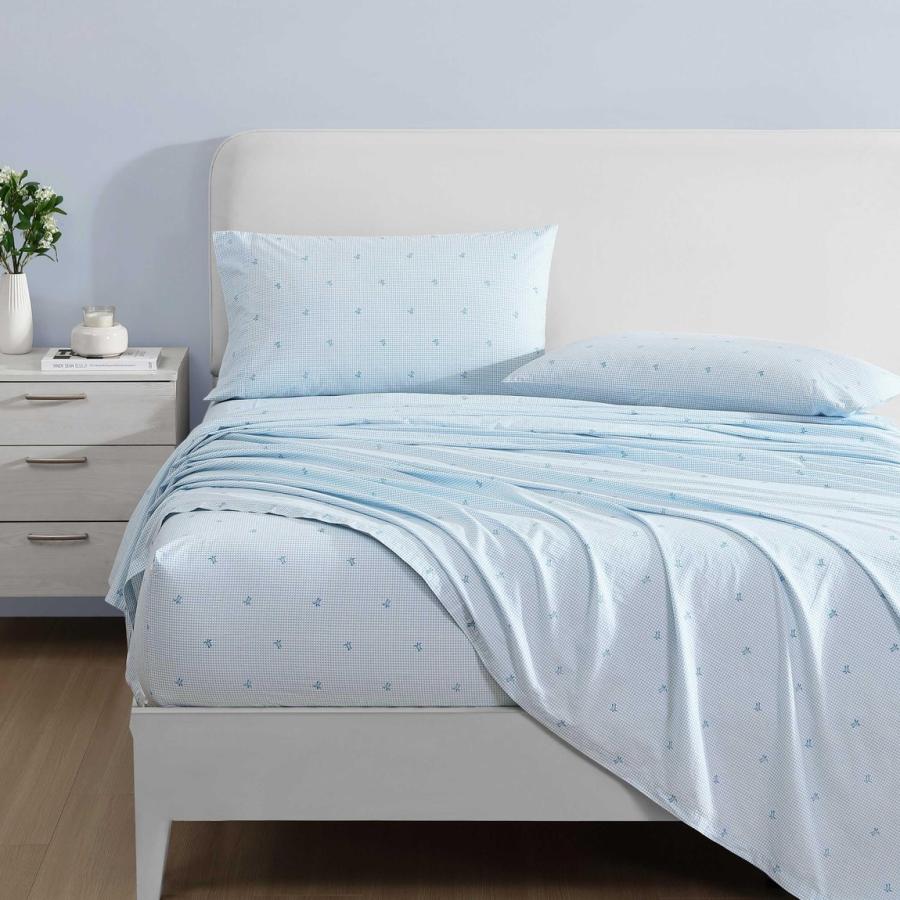 Laura Ashley シーツセット コットンパーケール ギンガムチェック柄 カメ柄 ブルー |  | 01