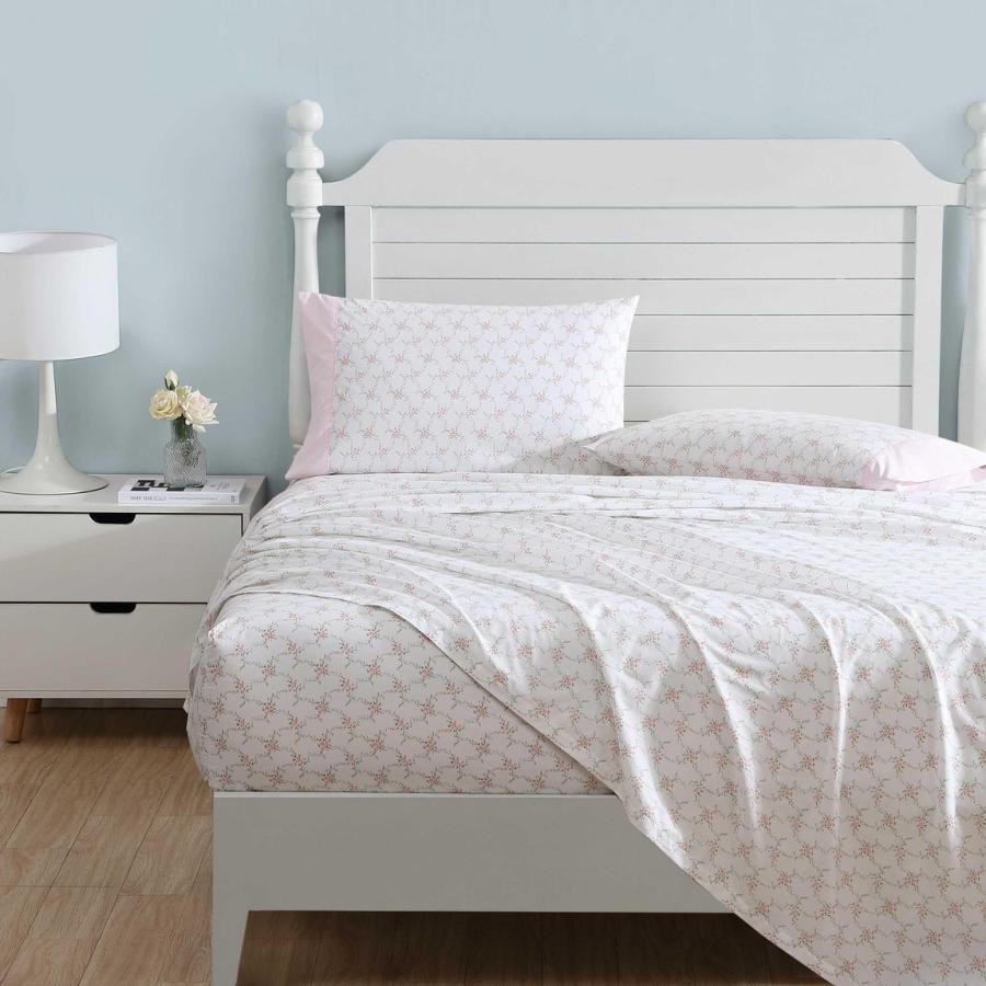 Laura Ashley シーツセット Lynda Pink 綿100% 花柄 チェック柄 ベッドカバー 枕カバー付き |  | 01