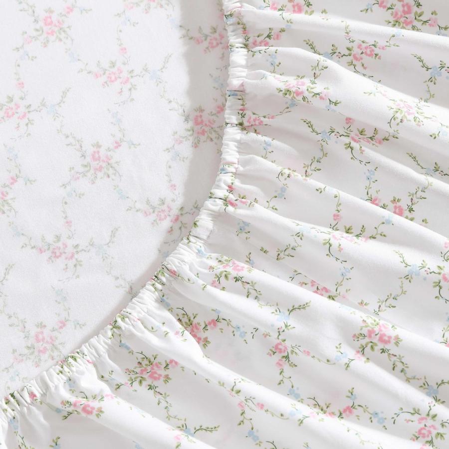 Laura Ashley シーツセット Lynda Pink 綿100% 花柄 チェック柄 ベッドカバー 枕カバー付き |  | 02