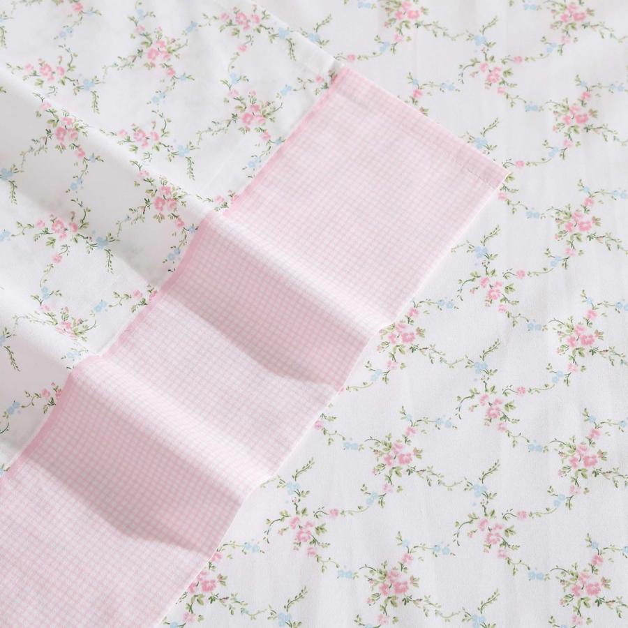 Laura Ashley シーツセット Lynda Pink 綿100% 花柄 チェック柄 ベッドカバー 枕カバー付き |  | 03