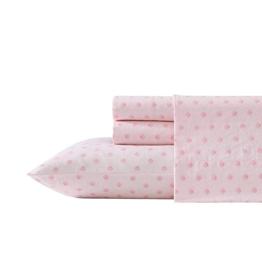 Laura Ashley ベッドシーツセット コットン パーケル素材 ピンク 貝殻柄 4点セット | 