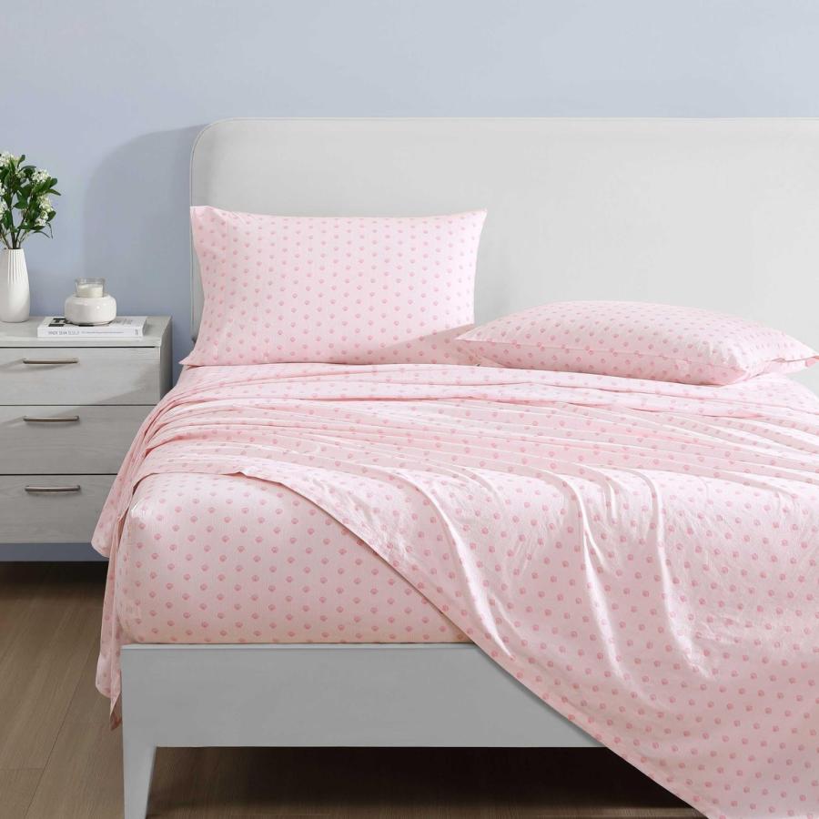Laura Ashley ベッドシーツセット コットン パーケル素材 ピンク 貝殻柄 4点セット |  | 01