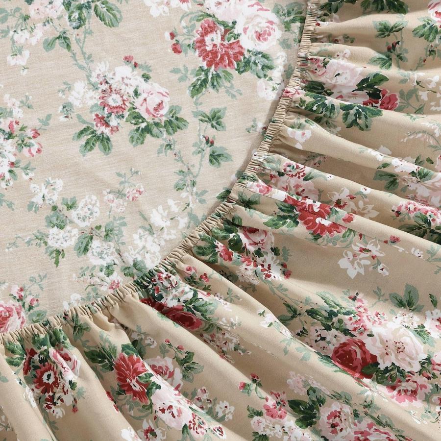 Laura Ashley ベッドシーツセット コットンパーケール Ashfield Beige 花柄 フラットシーツ ボックスシーツ 枕カバー |  | 03