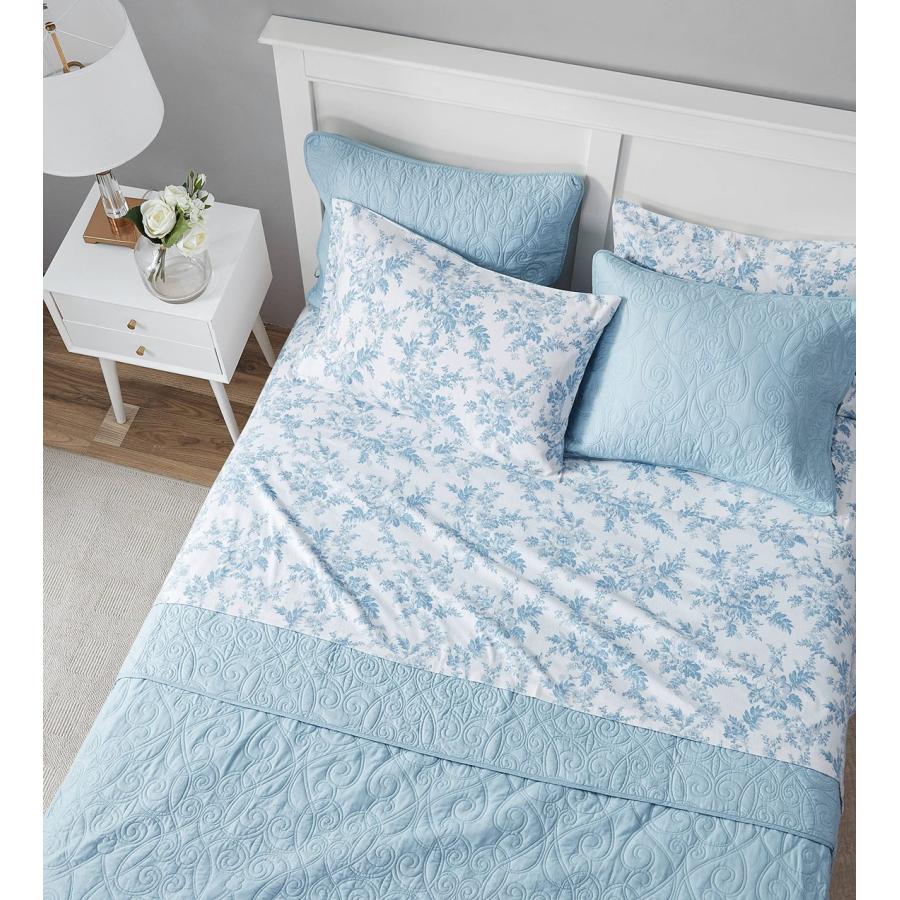 Laura Ashley フランネル ベッドシーツ 4点セット 花柄 ブルー 寝具 カバー セット |  | 05