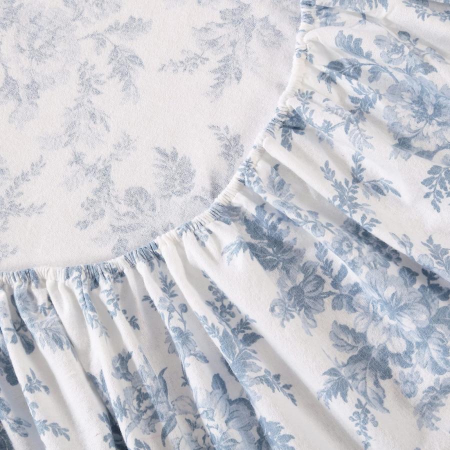 Laura Ashley フランネル ベッドシーツ 4点セット 花柄 ブルー 寝具 カバー セット |  | 06