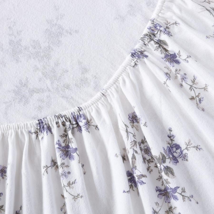Laura Ashley フランネル ベッドシーツセット 洗える 綿100% 花柄 パープル |  | 04