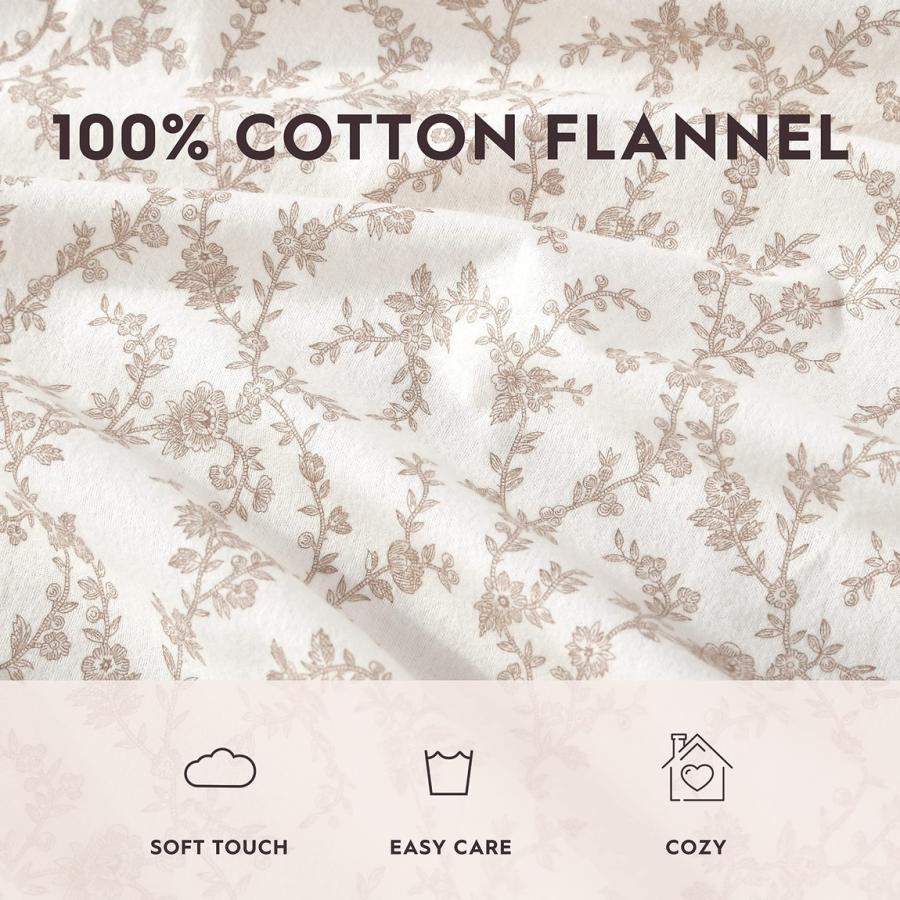 Laura Ashley フラネル シーツセット 花柄 Victoria Beige コットン 洗える 保温 |  | 05